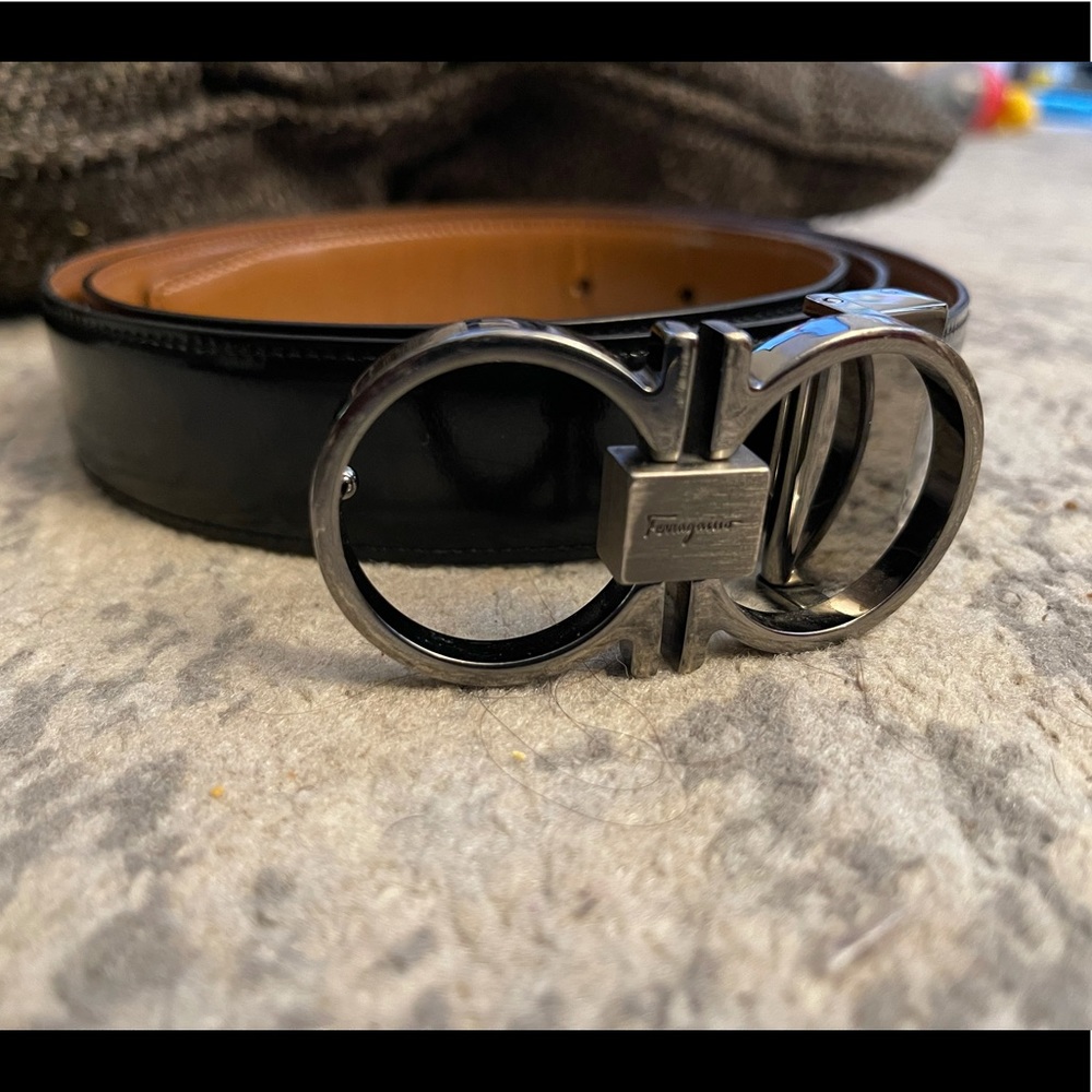 Ferragamo - Men's Reversible Belt with Thin Buckle